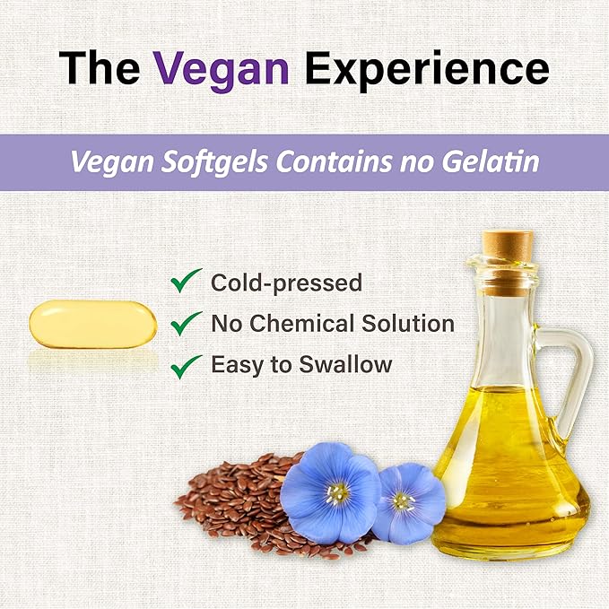 Lovita Cold-Pressed Flaxseed Oil softgel + Magnesium 800 Tablets Nutrient Bundle