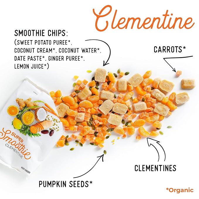 SmoothieBox - Blender Ready Frozen Smoothie Pouches - 4 Organic Flavors – Breakfast in 60 Seconds! (20 Pouches) (Variety)