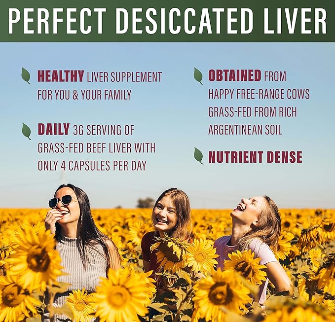 Perfect Supplements – Perfect Desiccated Liver – 120 Capsules – Undefatted Beef Liver – Natural Source of Protein Iron Vitamins A &amp B – 5 Pack