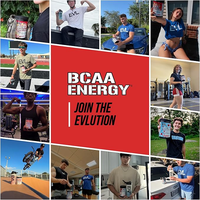 Evlution EVL BCAAs Amino Acids Powder - BCAA Energy Pre Workout Powder for Muscle Recovery Lean Growth and Endurance - Rehydrating Post Workout Recovery Drink with Natural Caffeine - Fruit Punch