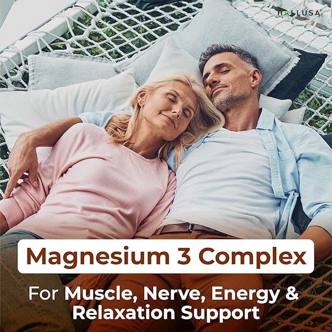 Magnesium 3 Complex Capsules 900mg Citrate Glycinate &amp Malate Muscle Support Nerve Energy &amp Relaxation Support Magnesium Complex Supplement Non GMO Gluten Free 60 Count