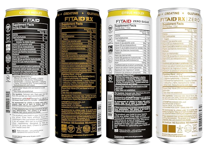 FITAID Post-Workout Recovery Drink Variety Sampler Pack No Artificial Flavors or Sweeteners 100% Clean Vegan Gluten-Free Keto-Friendly Paleo Friendly 4 Flavors (Pack of 12)