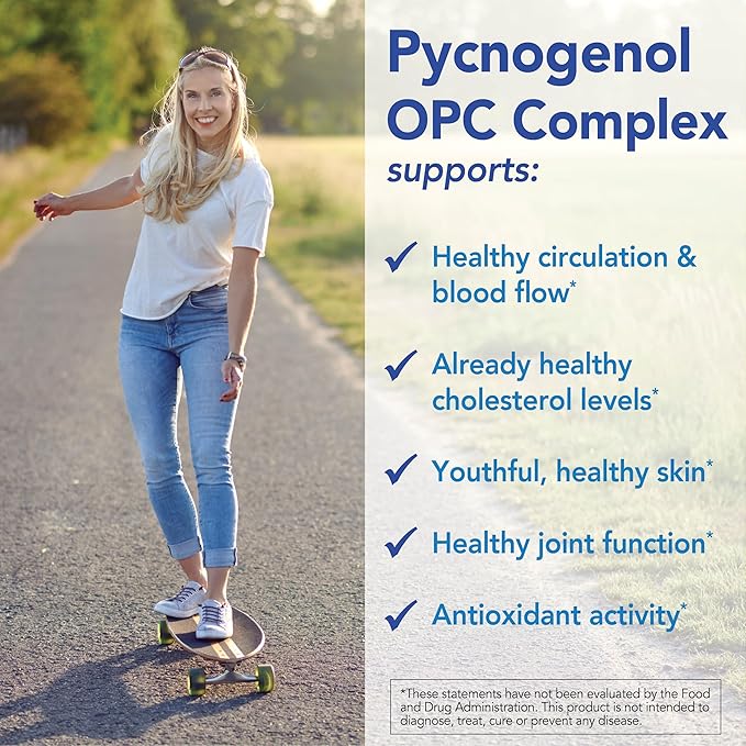 Patient One Pycnogenol OPC Complex 300mg | Supplement to Support Vascular Health and Healthy Aging* | French Maritime Pine Bark and More | 30 Capsules