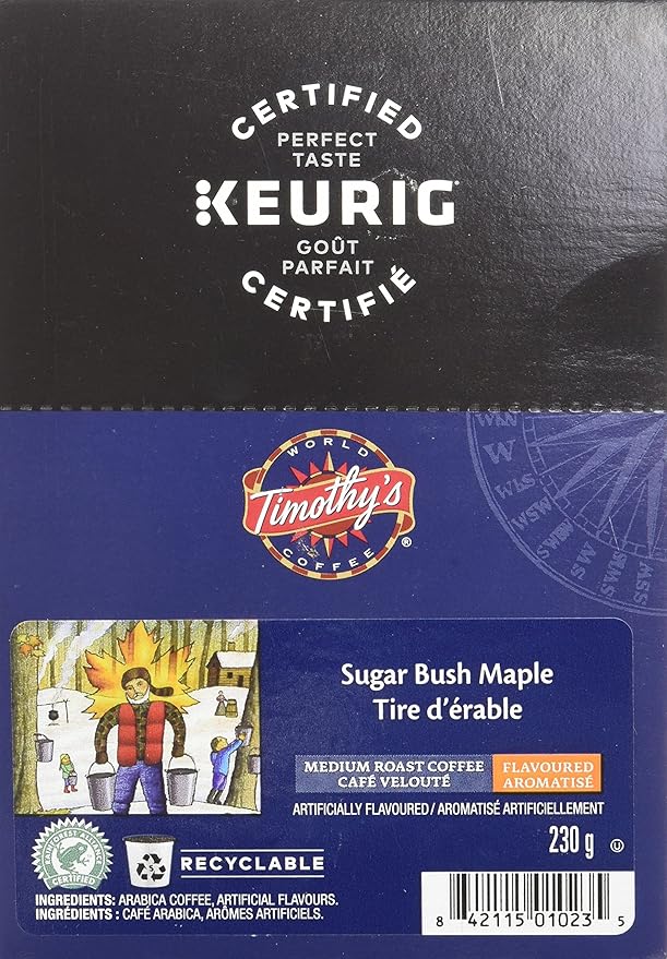 Timothy's World Coffee Sugar Bush Maple 24-Count K-Cups for Keurig Brewers (Pack of 2)