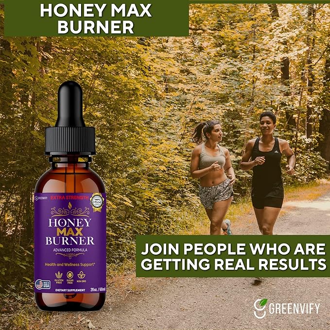 Honey Max Burner Extra Strength Dietary Supplement Advanced Formula with L-Arginine 2 fl oz Gluten Free Sugar Free Non-GMO (5)