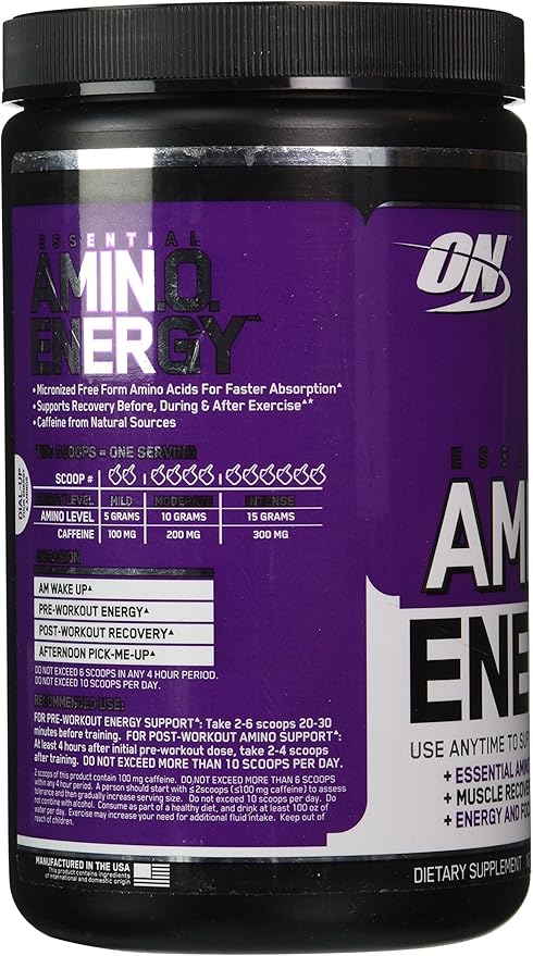 Optimum Nutrition Essential Amino Energy Concord Grape - 30 Servings 9.5 oz
