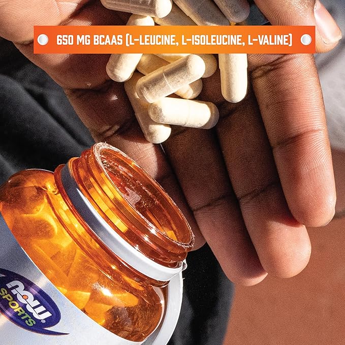 NOW Foods Sports Nutrition Branched Chain Amino Acids With Leucine Isoleucine and Valine 240 Veg Capsules