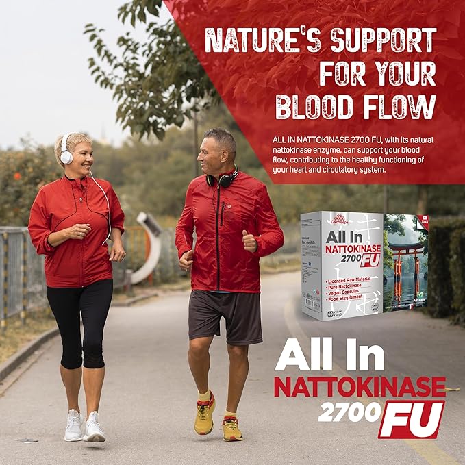 All in Nattokinase 2700 FU – Enzyme Supplement for Circulation Support Vcaps Vegan Capsules – 60 Capsules
