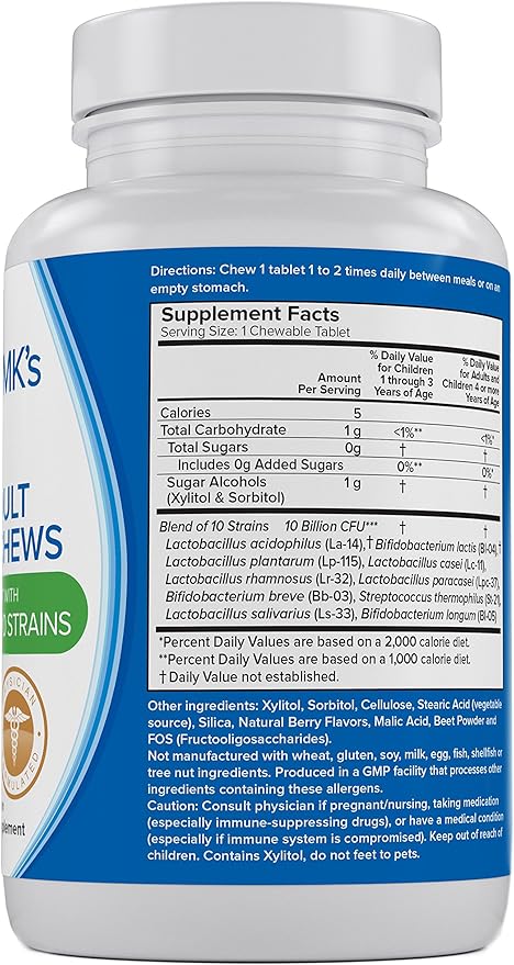 Teen/Adult Probiotics Chewable by Doctor MK's® Sugar Free