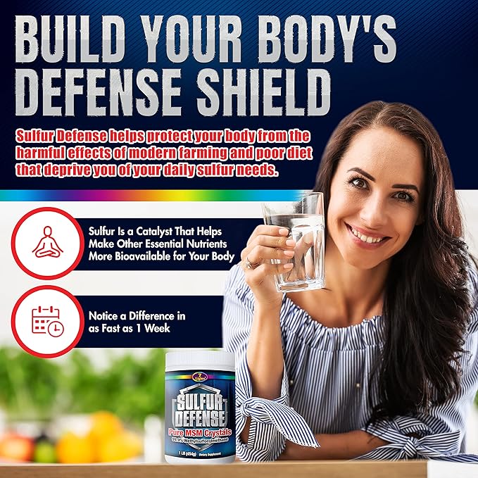 7 Lights Sulfur Defense Opti-MSM 99.9% Pure MSM Powder | Dietary Supplement for Joints Skin &amp Immune Support – Organic Methylsulfonylmethane Vegan Non-GMO Gluten-Free – Made in USA (3 x 1 LB)