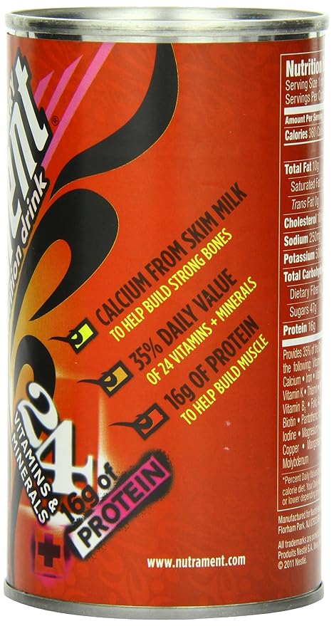 Nutrament Energy and Fitness Drink Strawberry 12 Ounce Cans (Pack of 12)