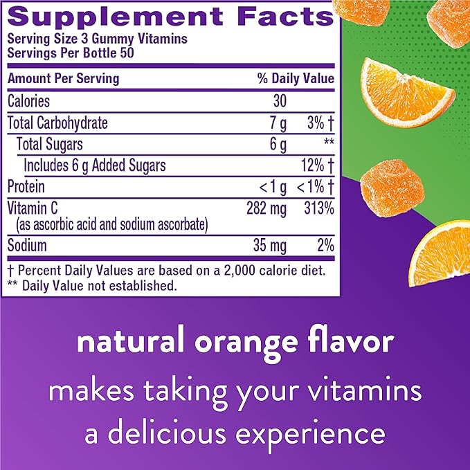 Vitafusion Fiber Well Fit Gummies 90 Count and Power C Vitamin C Gummies for Immune Support 150 Count