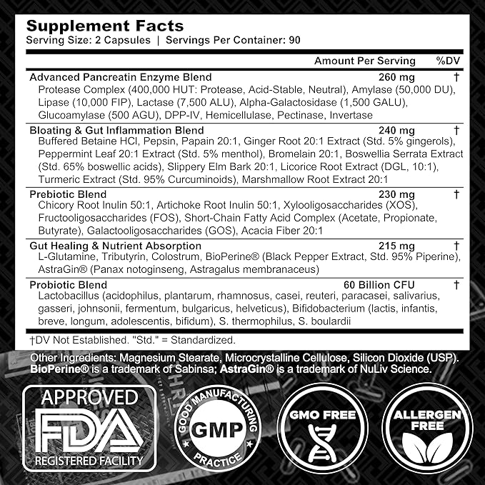 DIGESTIVAL 5-in-1 Gut Health Formula: Probiotics Prebiotics Enzymes Gut Healing &amp Bloat Relief with 53 Ingredients 60 Billion CFU and Advanced Support for IBS Leaky Gut and Digestive Wellne