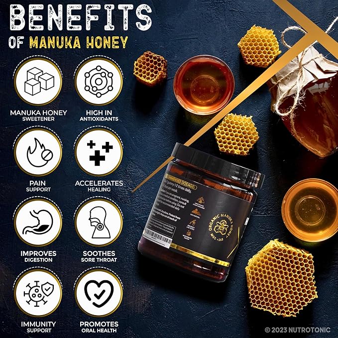 NutroTonic® Organic Himalayan Shilajit Gummies – Pomegranate &amp Vanilla Flavored – Shilajit for Men &amp Women - Wild Crafted Manuka Honey MGO +263 – Made in USA – 30 Healthy Gummies