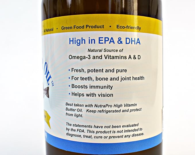 Virgin Cod Liver Oil - 8 Fl oz Natural Wild Caught &amp Fresh Tasting.High in Vitamin D Omega 3 DHA/EPA (Lemon Flavored)