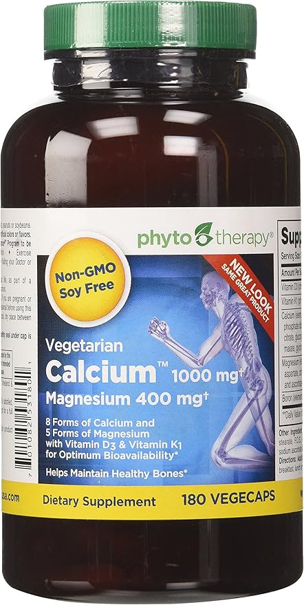 Vegetarian Calcium with Magnesium Capsules 180 Count
