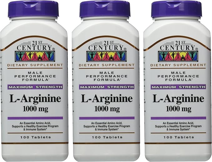 21st Century L-Arginine 1000 Mg Tablets 100-Count (Pack of 3)