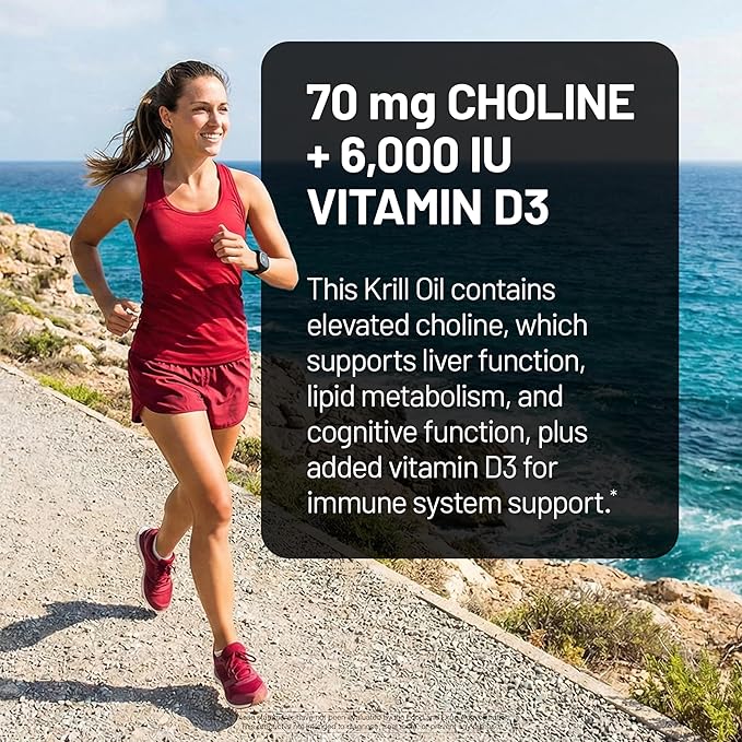 NatureWise Krill Oil 1000 mg + Vitamin D3 6000 IU - SUPERBAboost Concentrated Antarctic Krill Oil - Omega-3 EPA &amp DHA Phospholipids &amp Astaxanthin - Non-GMO - 60 Softgels[30 Day Supply]