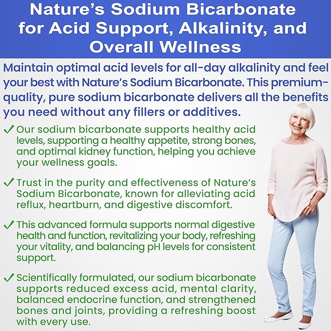 Sodium Bicarbonate Aluminum Free Organic Use bicarbonato de sodio para tomar. Chemical free For Health &amp Wellness. Bicarbonate of Soda Powder instead of sodium bicarbonate tablets 3.5 Ib