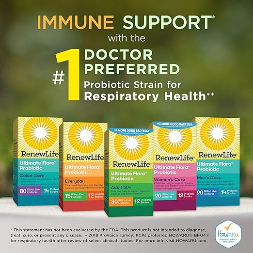 Renew Life Adult Probiotic - Ultimate Flora Probiotic Extra Care Probiotic Supplement - 200 billion - 7 Day Program 7 Packets (Packaging May Vary)
