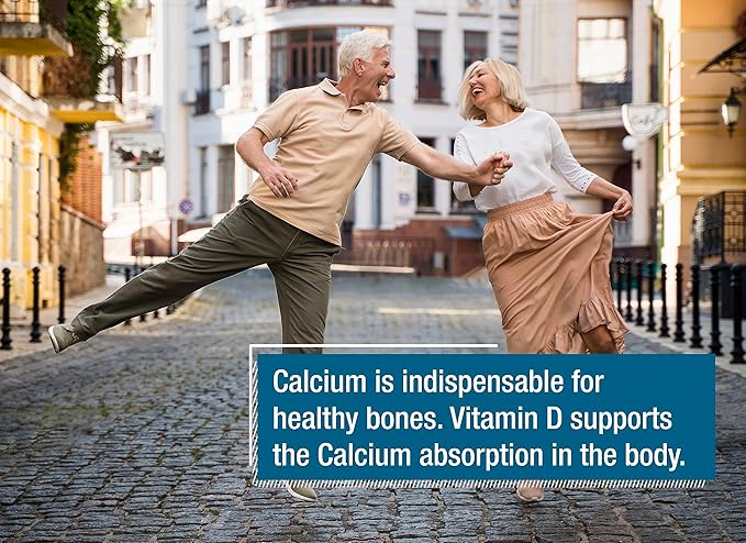 German Calcium + Vitamin D Drink Effervescent Tablets 140 Servings Orange-Grapefruit Flavour - 500 mg Calcium 25 μg Vitamin D3 - T&ampD Pharma – Made in Germany