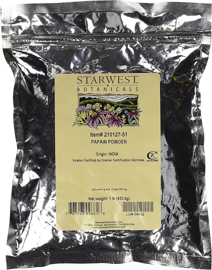 Starwest Botanicals Papain Powder 2000 USP/mg 1 Lbs