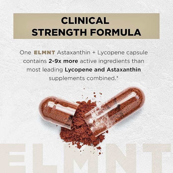 Astaxanthin 24mg + Lycopene 50mg Clinical Strength Carotenoids Skin Supplement w. 100% Natural from MicroAlgae - Best Astaxanthin Supplements for Skin Health &amp Pigmentation - Astaxantina