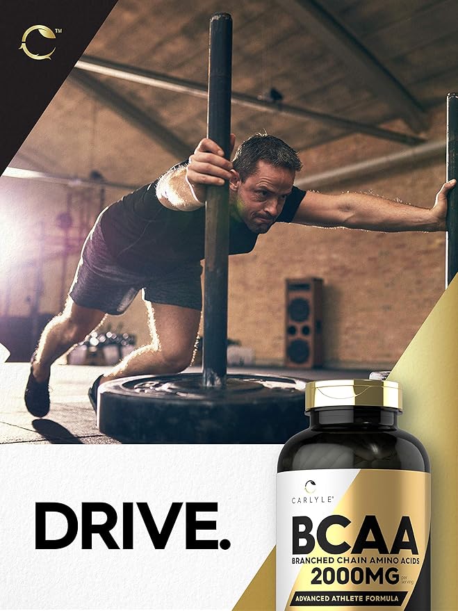 Carlyle BCAA Capsules | 2000mg | 400 Powder Pills | Amino Acids Supplement Blend | for Women and Men | with L-Isoleucine L-Leucine L-Valine | Non-GMO and Gluten Free