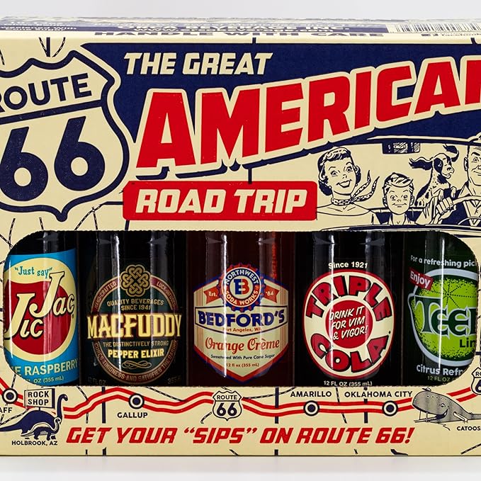 The Great American Road Trip Vintage Soda 10 Pack | 5 Flavors | Orca Beverage