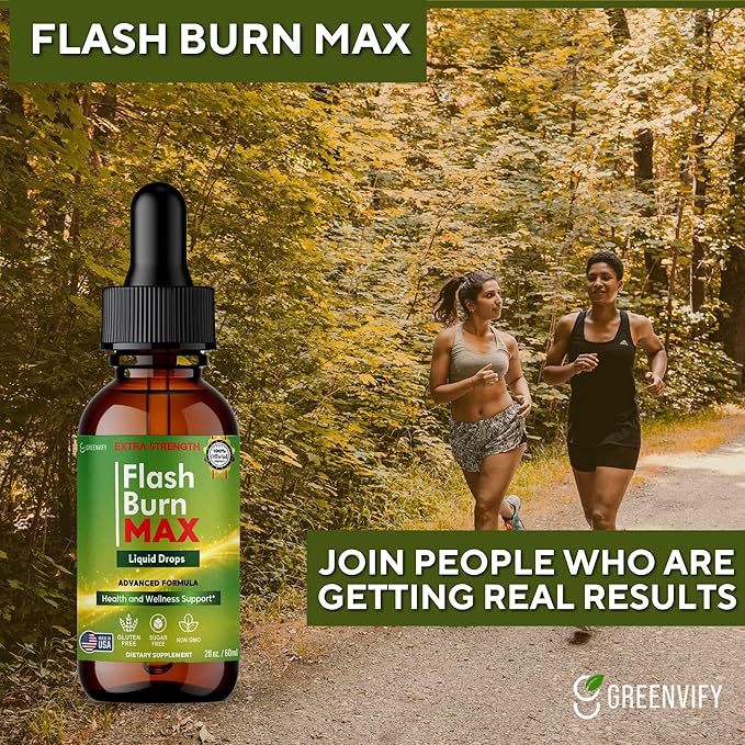 Flash Burn MAX Liquid Drops Extra Strength Advanced Formula 60 Servings 2 fl oz (20)