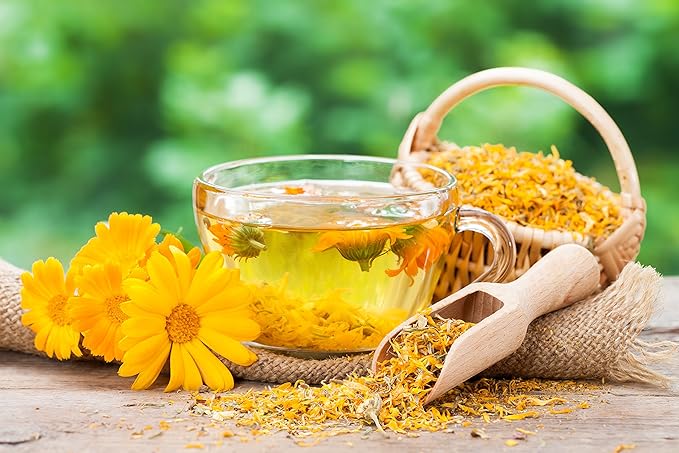 Calendula Tea 1LB (16Oz) 100% CERTIFIED Organic Whole Flower Herbal Tea (Calendula Officinalis) Caffeine Free in 1 lbs. Bulk Resealable BPA-free Bags from U.S. Wellness