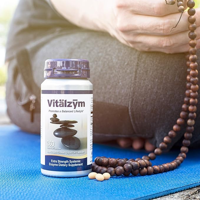 VITÄLZYM Proteolytic Systemic Enzymes Liquid Gel Capsules with Serrapeptase Immune and Joint Support Natural Ache Relief Plus Fertility Supplement 360 Capsules