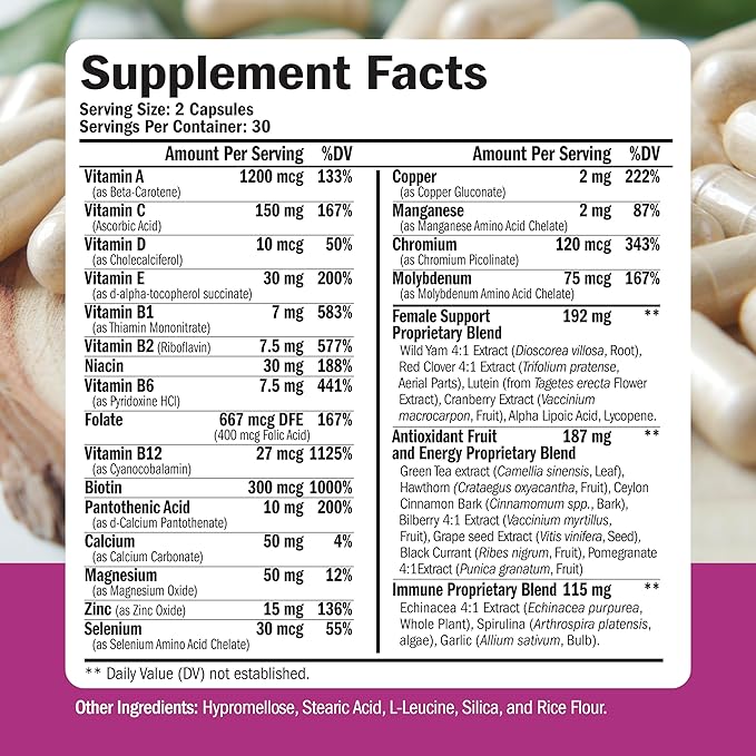 Glucosamine Chondroitin Turmeric + Multivitamin for Women 2-Bottle Supplement Bundle for Her. Healthy Immune Response Joint Support Antioxidant Properties