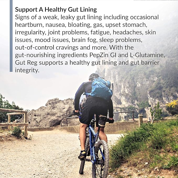 BioTrust Gut Reg Supports a Healthy Gut Lining Helps Restore Gut Health and Helps Relieve Occasional GI Discomfort with PepZin GI L-Glutamine and Ginger Extract Non-GMO Gluten-Free (60 Capsules)