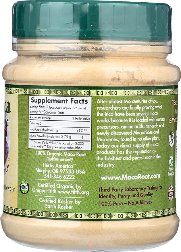 Maca Magic Organic Black Maca Powder - Raw Maca Powder - Raw Premium Maca Powder - Yellow Maca Powder - Raw Red Maca Root Powder - Miracle in The Andes - Maca Superfood Powder Powder - 7.1 Oz