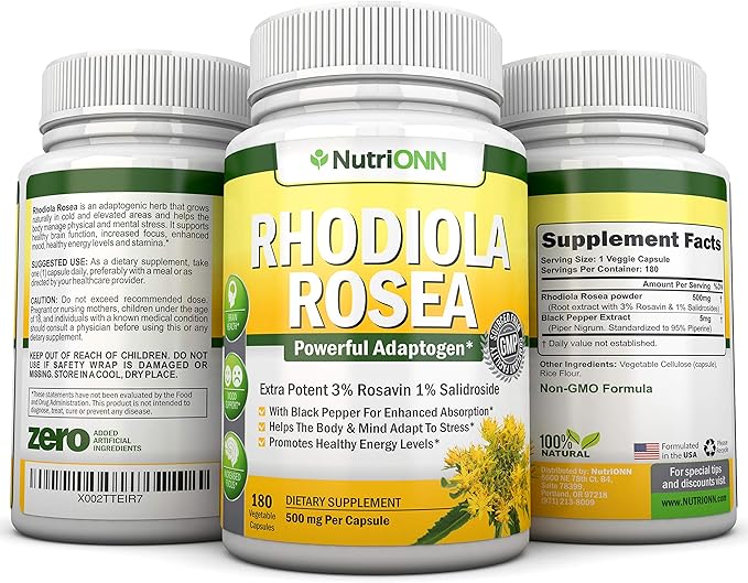 Black Seed Oil Softgels &amp Rhodiola Rosea Capsules - Targeted Vitality and Immunity Boost