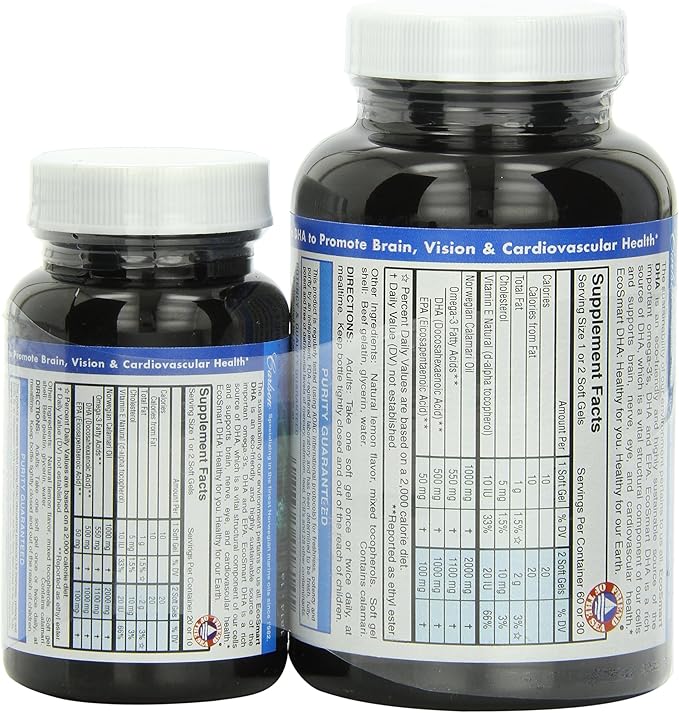 Carlson Labs Ecosmart DHA 500 Mg Mineral Supplement Softgels 80 Count
