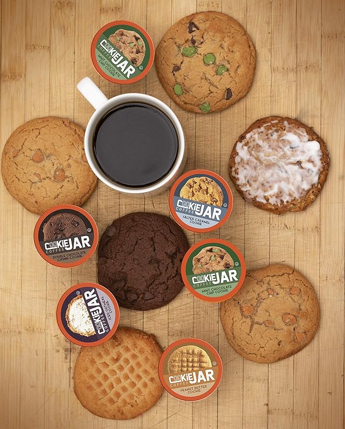 Cookie Jar Assorted Flavored Coffee Pods for Keurig K Cup BrewersVariety Pack – Flavored Coffee Sampler with Multiple Delicious Options40 Count (Pack of 2)