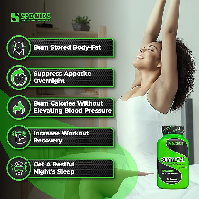 Species Nutrition Somalyze Stimulant Free Appetite Suppressant with GABA and Melatonin Gluten Free Caps 90 Capsules