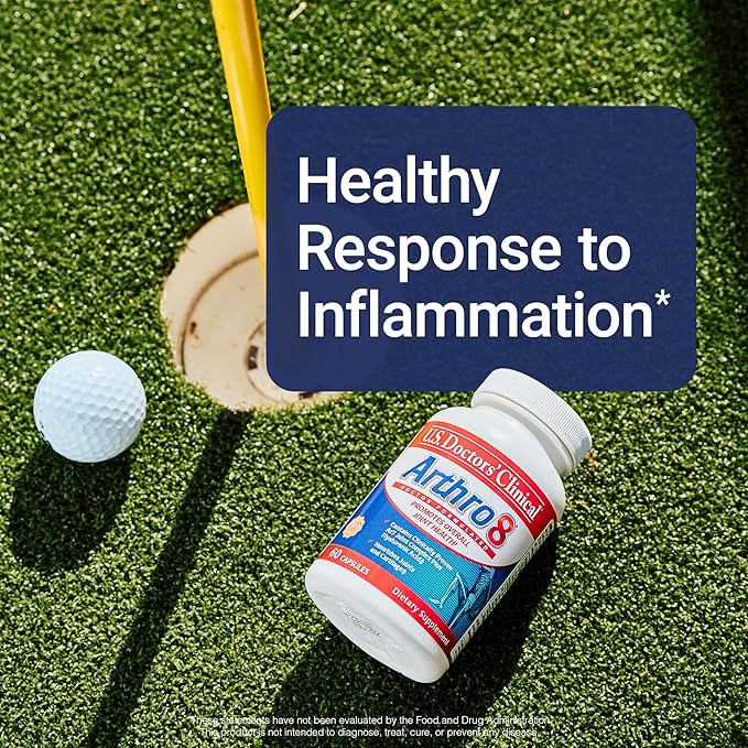 U.S. Doctors’ Clinical Arthro8 - Doctor-Formulated Joint Supplement + Hyaluronic Acid + Turmeric &amp Collagen for Flexibility Mobility &amp Strong Cartilage - 60 Capsules - 15/30-Day Supply
