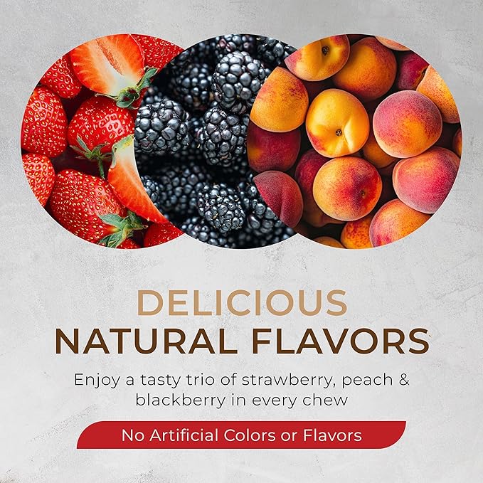 Vegan Fiber Gummies for Adults – 3g Prebiotic Fiber from Inulin per Serving – Natural Strawberry Peach &amp Blackberry Flavors – Non-GMO Gluten-Free Gelatin-Free – 30 Servings