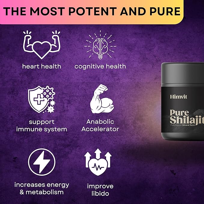 Pure Himalayan Organic Shilajit Resin with Lab Report Super high Potency for Men &amp Women Fulvic Acid &amp Trace Minerals Humic Acid Supplement Resin| Supports Energy Metabolism &amp Immunity| 5