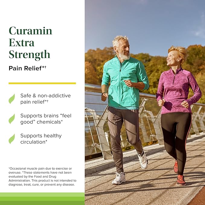 Terry Naturally Curamin Extra Strength - Curcumin &amp Boswellia Supplement for Healthy Circulation Support - Turmeric Supplement to Support Joints Muscle Health &amp Endorphin Production - 60 Tabl