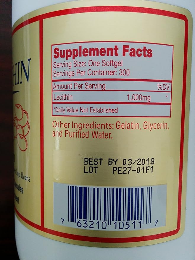 Lecithin (1000 Mg 300 Softgels)