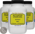 Activated Charcoal [C] 100% ACS Grade Course Granules 12 Oz in Three Space-Saver Bottles