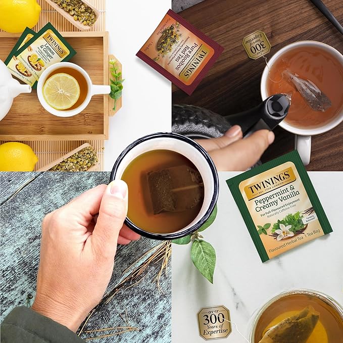 Twinings 48 Tea Bags Herbal Variety Pack – 12 Herbal Flavors Caffeine-Free Individually Wrapped Perfect Tea for Any Occasion