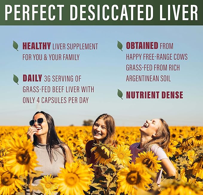 Perfect Supplements – Perfect Desiccated Liver – 120 Capsules – Undefatted Beef Liver – Natural Source of Protein Iron Vitamins A &amp B – 3 Pack