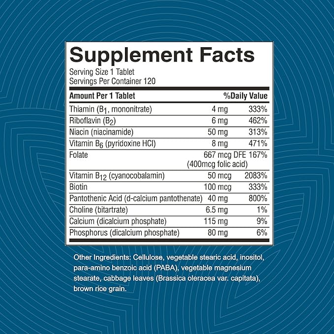 Nature's Sunshine Balanced B Complex 120 Tablets | B Complex Vitamins to Support Digestion and Nervous System Health with Vegetarian Formula
