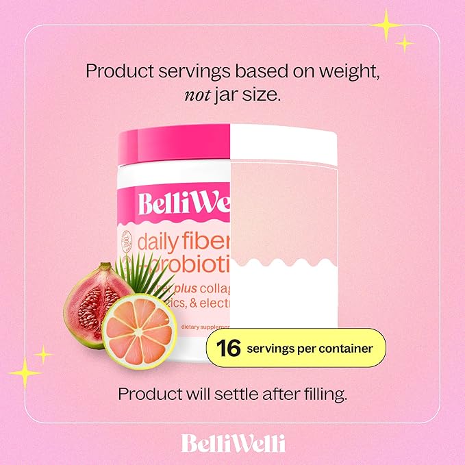 Belli Welli Daily Fiber Supplement for Women &amp Men Bundle – Premium Fiber Powder from Organic Acacia with Added Collagen Electrolytes &amp Probiotics – No Bloat Constipation &amp Gut Health Su