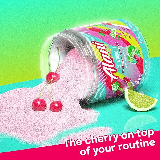 Alani Nu Pre Workout Powder Cherry Twist Amino Energy Boost Endurance Supplement Sugar Free 200mg Caffeine L-Theanine Beta-Alanine L-Citrulline 30 Servings